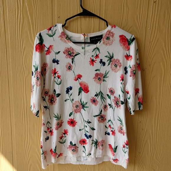 Premise Large floral white Blouse - Picture 1 of 3